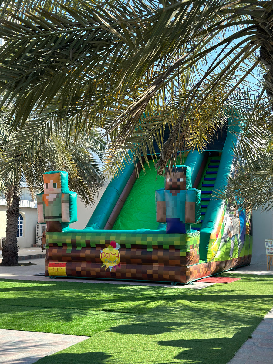 Minecraft Inflatable Slide Inflatable/Minecraft Slide (9.4mx4.4mx6.4m) | Party Fever Oman