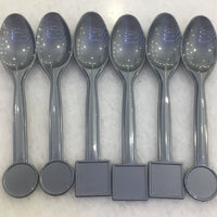 Plastic Spoon with Shape 6pcs Silver