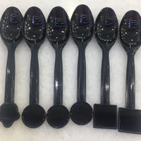 Plastic Spoon with Shape 6pcs Black