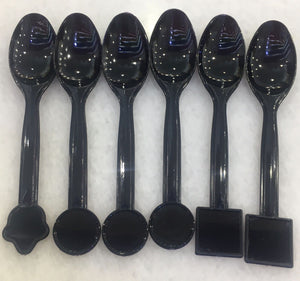 Plastic Spoon with Shape 6pcs Black