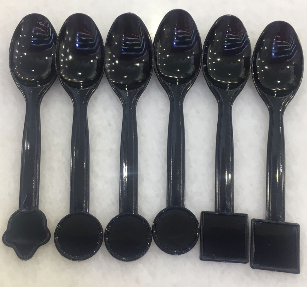 Plastic Spoon with Shape 6pcs Black