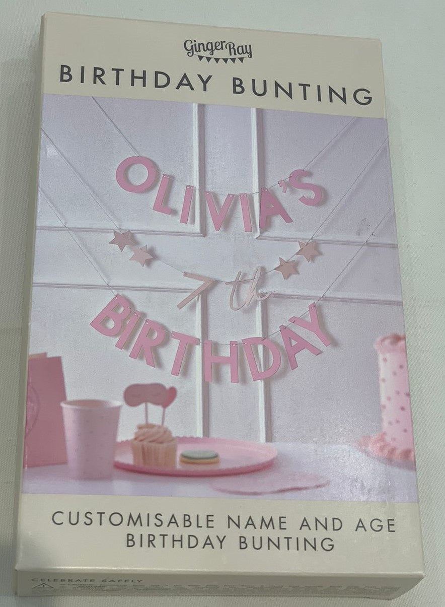 Birthday Bunting ( Customized Name & Age )