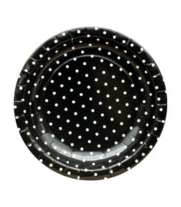 Polka Dot Black Plates