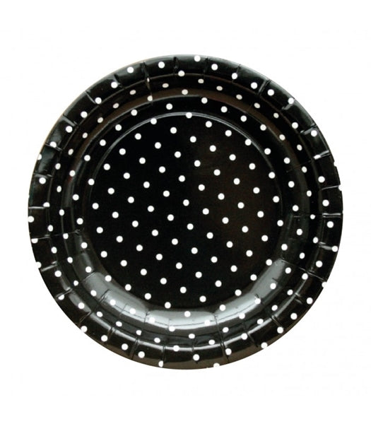 Polka Dot Black Plates