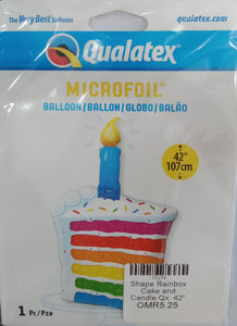 Shape Rainbox Cake and Candle Qx. 42"