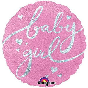 Baby Girl Pink Holographic 32 Balloon