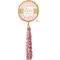 Sparkling Wedding Fringe Pom Pom Airwalker 32 X 70In