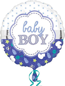 Baby Boy Scallop Foil Balloon 18"