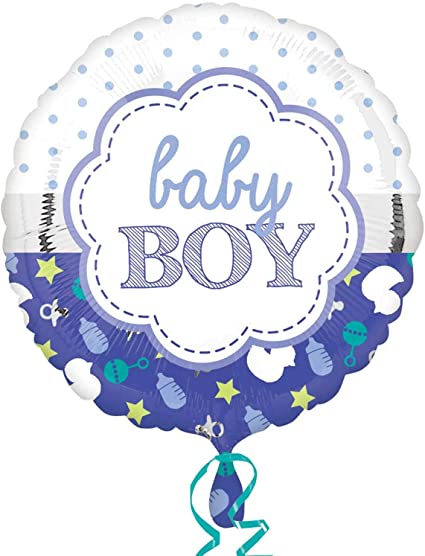 Baby Boy Scallop Foil Balloon 18