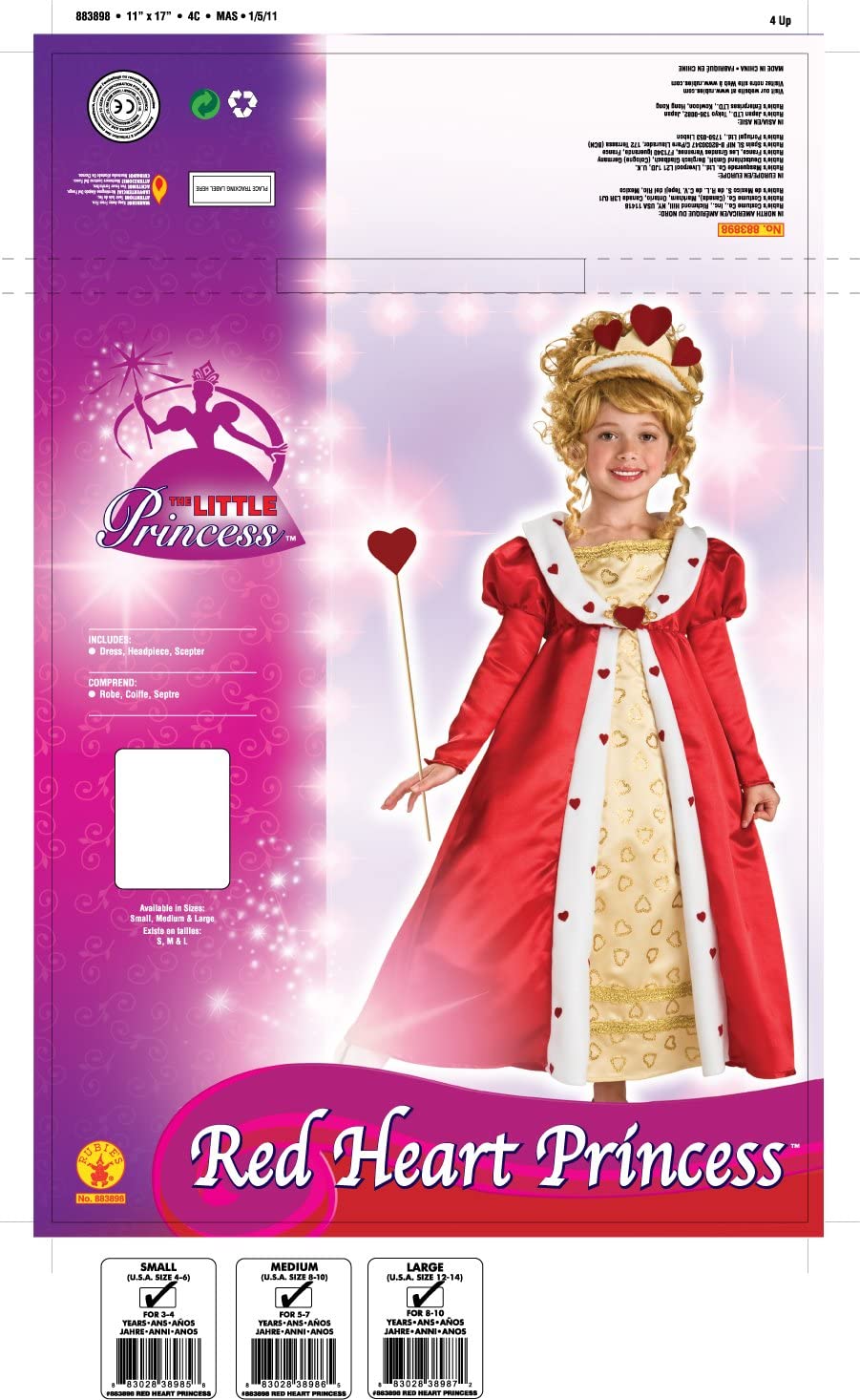Red Heart Princess Costume