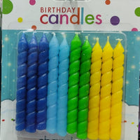 Plain Candles Blue Yellow Green Dark Blue