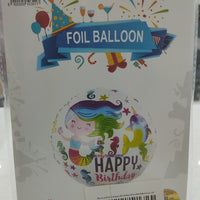 Mermaid Girl Happy Birthday Standard Balloon 18”