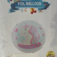 Unicorn Magical Head Round Standard Balloon 18"