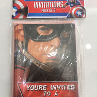 Captain America Invitation Card 8pcs
