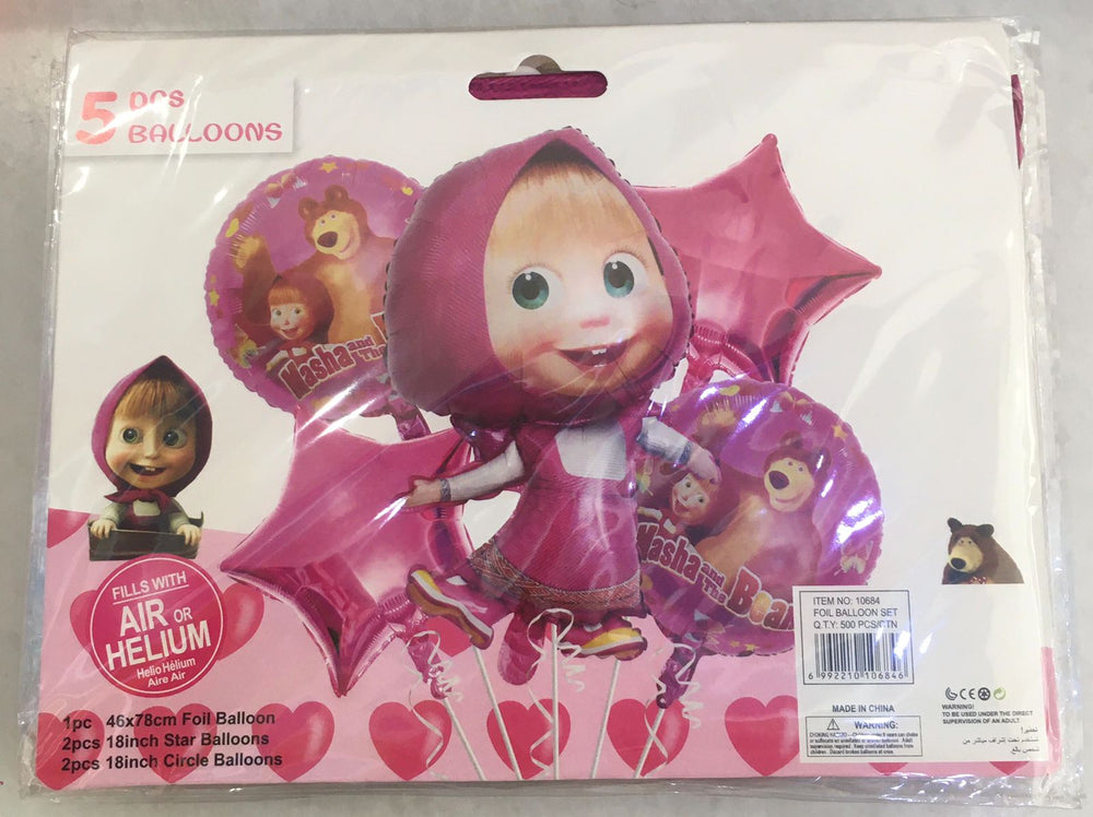 Masha & The Bear Balloon  Bouquet Set 5pcs