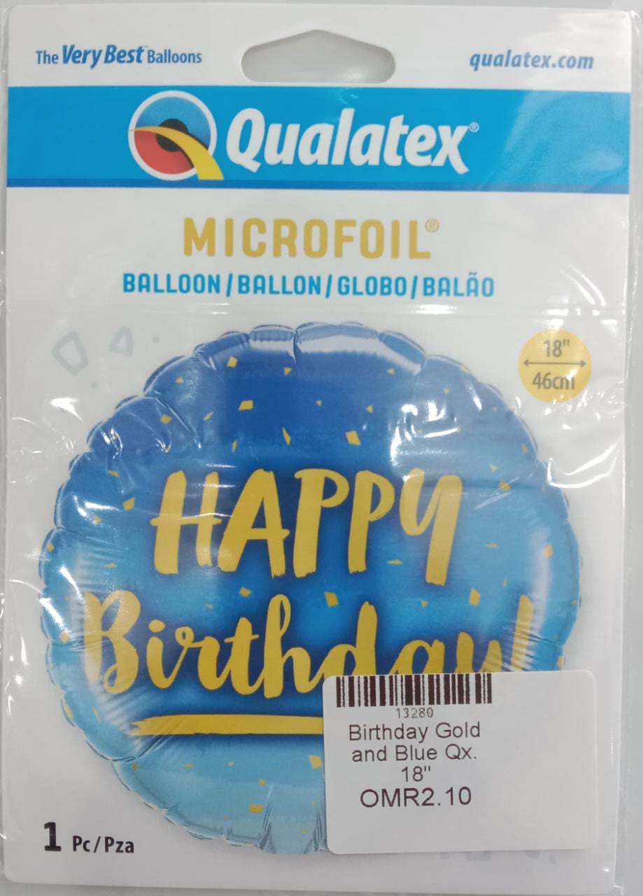 Birthday Gold and Blue Qx. 18