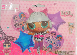 L.O.L Foil Balloon Bouquet 5pcs Diva