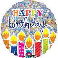 Shimmer Bday Candles Foil Balloon 18"