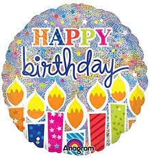 Shimmer Bday Candles Foil Balloon 18