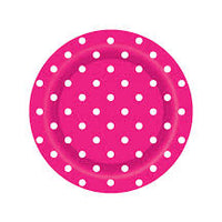 Polka Dot Magenta Plates