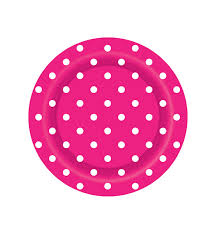 Polka Dot Magenta Plates