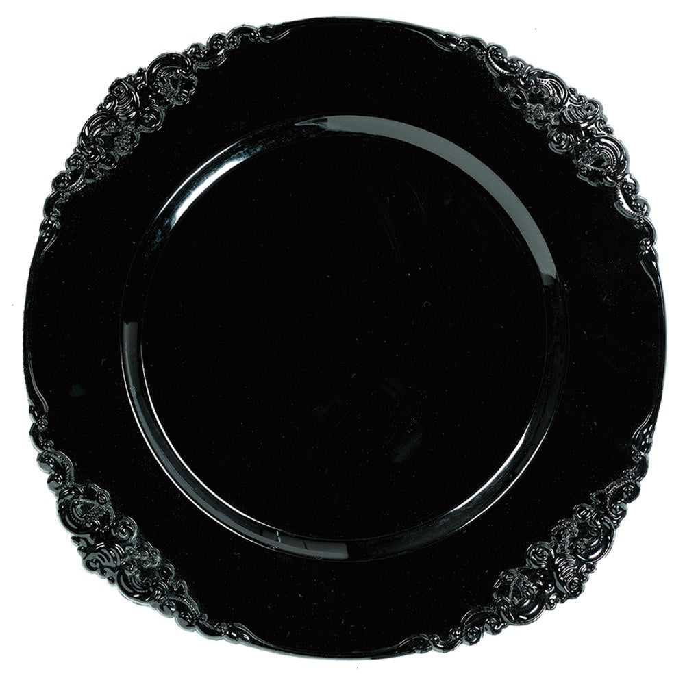 Black Motif Charger- FOR RENT ONLY