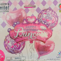 Happy Birthday Princess Foil Balloon Set 5pcs