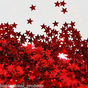 Red Metallic Star Confetti